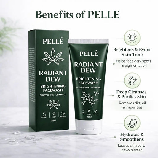 PELLÉ – Radiant Dew Brightening Facewash Glutathione + Vitamin C | 120ml - Pelle