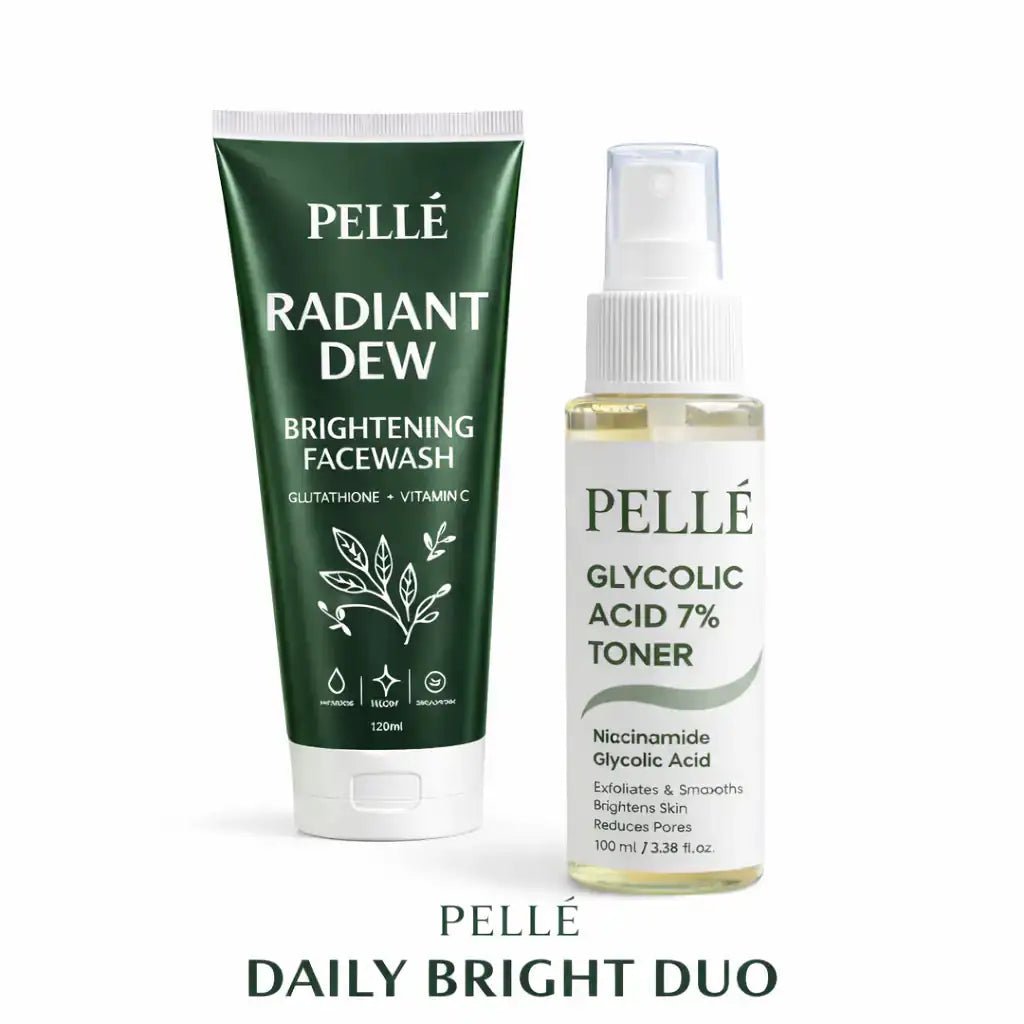 Pellé Daily Bright Duo – Facewash & Glycolic Acid 7% Toner - Pelle