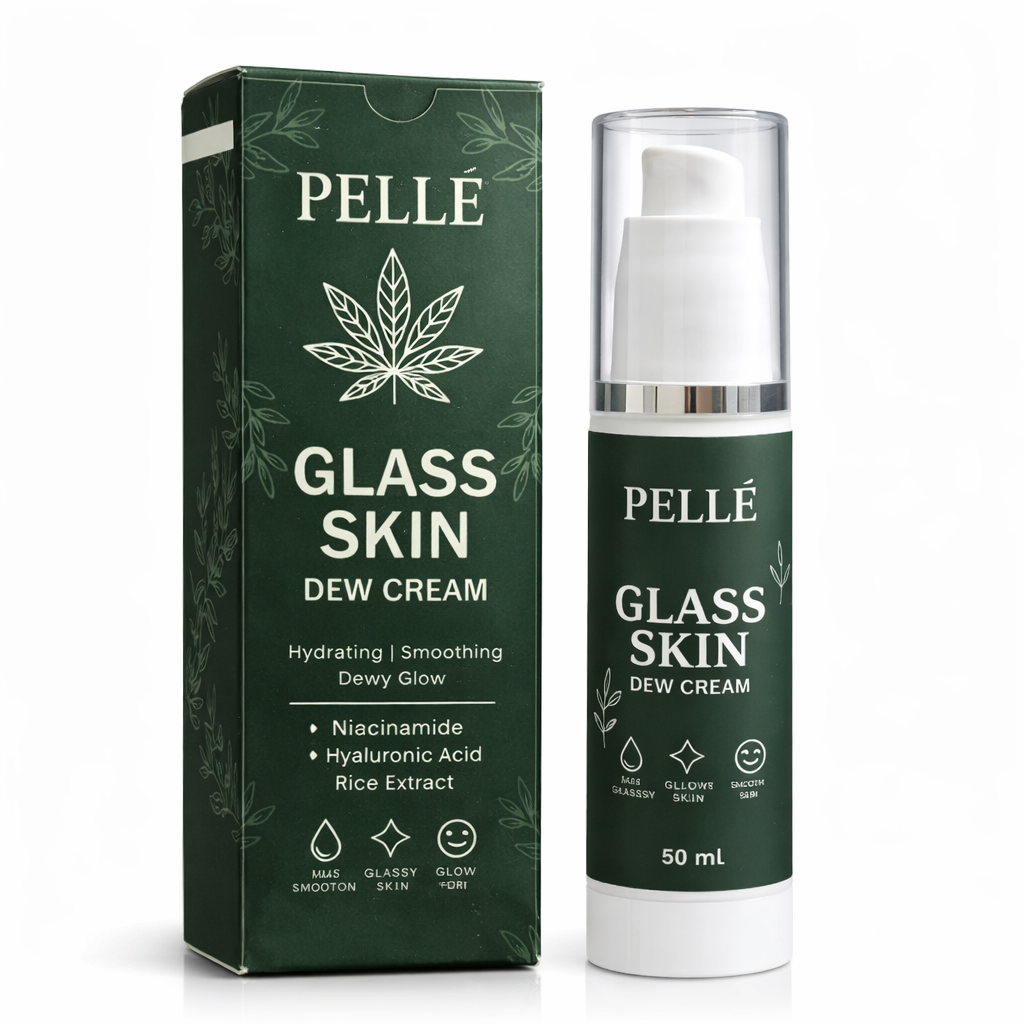 🌿 PELLÉ Glass Skin Dew Cream – Deep Hydration, Dewy Glow, Skin-Smoothing (50 ml)