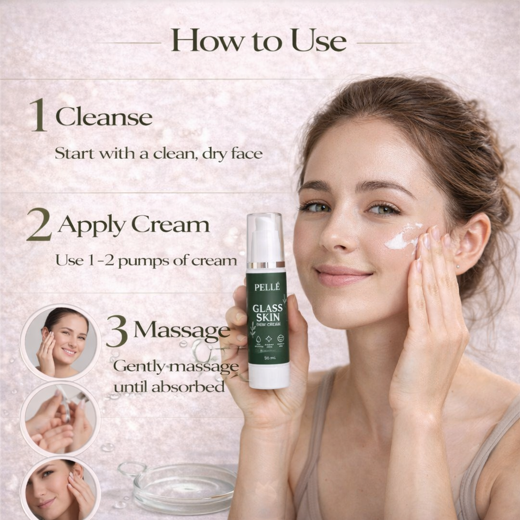 🌿 PELLÉ Glass Skin Dew Cream – Deep Hydration, Dewy Glow, Skin-Smoothing (50 ml)